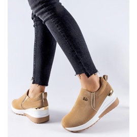 Mörkbeige Vitale wedge sneakers 1