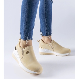 Beige Vitale wedge slip-on sneakers 1