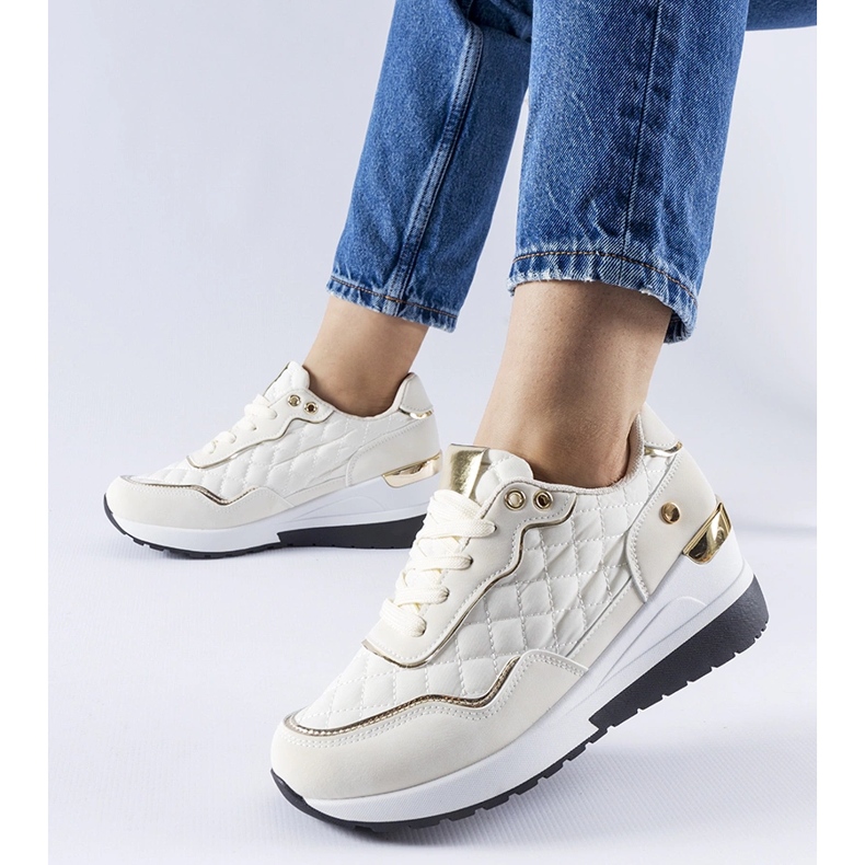 Beige wedge sneakers från Pisignano 1
