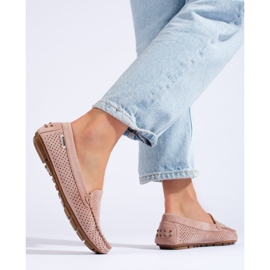 Genombrutna dammockasiner Shelovet elastisk ljusrosa 1