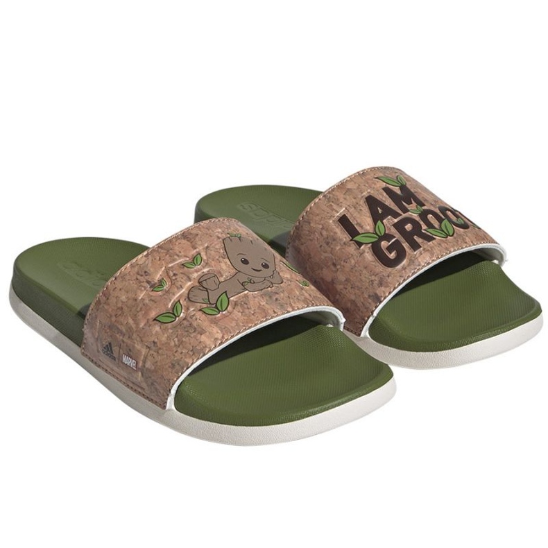 Adidas Adilette Comfort Jr ID8029 flipflops grön 1