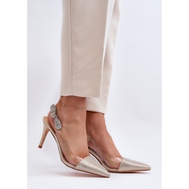 D&amp;A MR1966-11 Gulddekorerade höga klackar gyllene 2