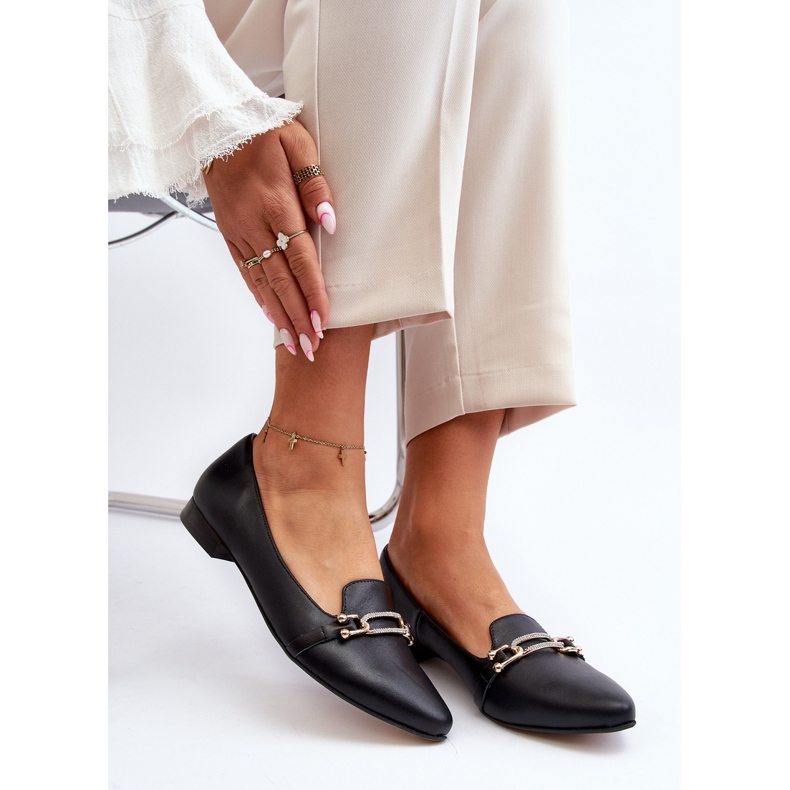 Zazoo 2885 Läderbalettlägenheter med dekoration, svart 1