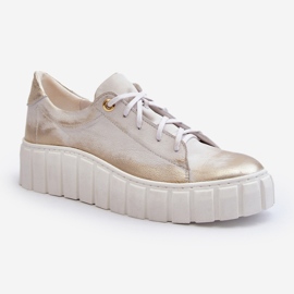 Zazoo 2919 Skinnskor för kvinnor med tjock sula, guld gyllene 1