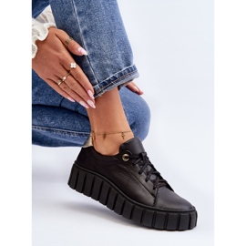 Zazoo 2919 Skinnskor för kvinnor med tjock sula, svart 1