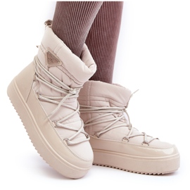 Seastar Snöskor för kvinnor med snörning, Beige 6