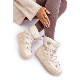 Seastar Snöskor för kvinnor med snörning, Beige 3