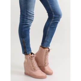 Sneakers med snörning med B-2 Pink tallrik rosa 1