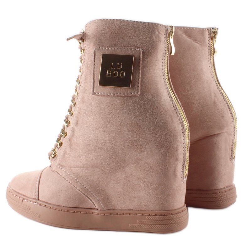 Sneakers med snörning med B-2 Pink tallrik rosa 2