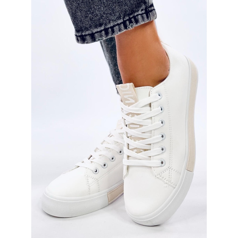 Monae Beige damsneakers vit 1