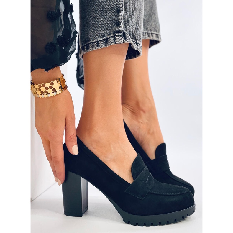 Vannia Black högklackade loafers svart 1