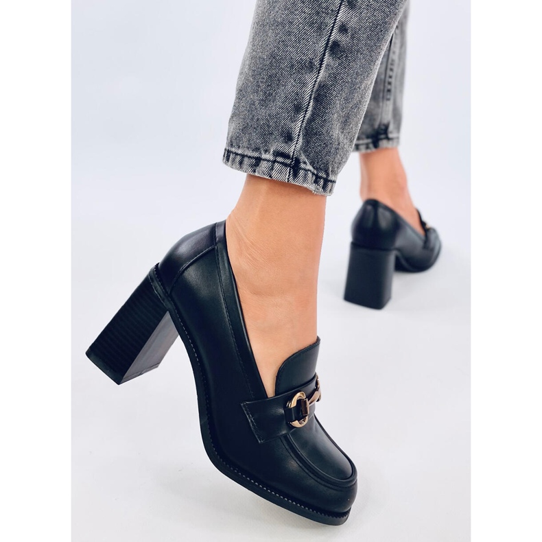 Varvai Black högklackade loafers svart 2