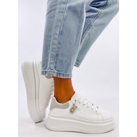 Liezel Grey wedge sneakers med hänge vit 2