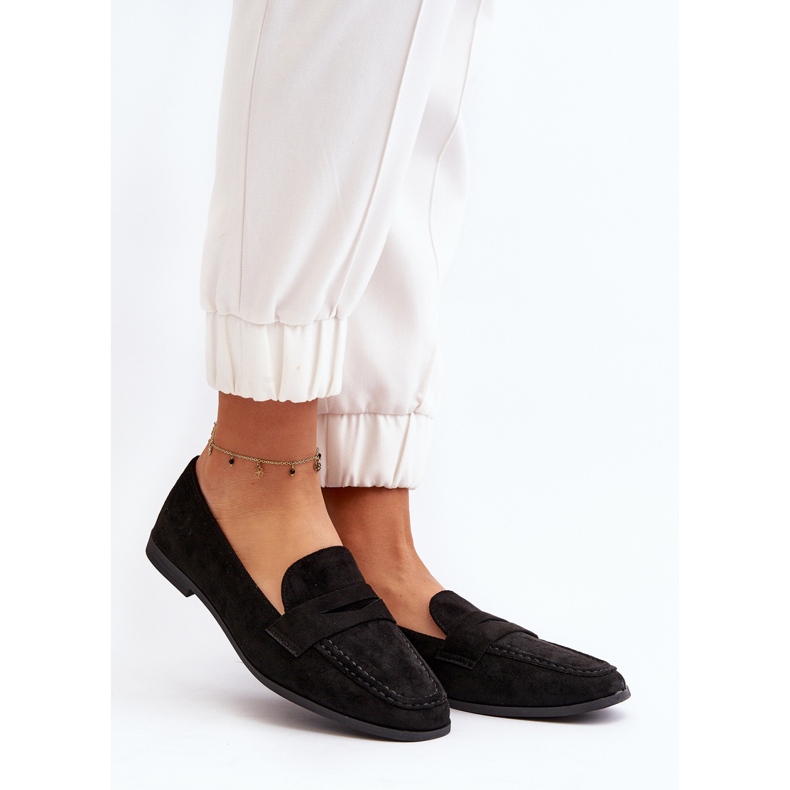 Klassiska mockasiner för kvinnor Svart Olevin 2