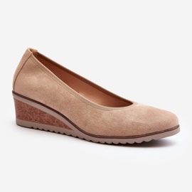 Vinceza Beige Belli Wedge Skor för kvinnor 1