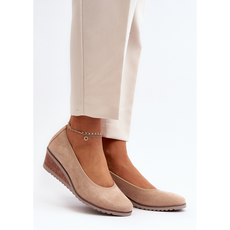 Vinceza Beige Belli Wedge Skor för kvinnor 2