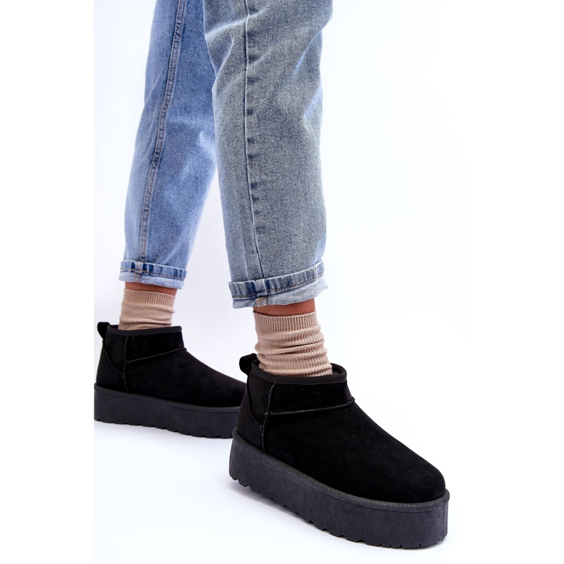 Kvinnors mocka snöstövlar svarta 5