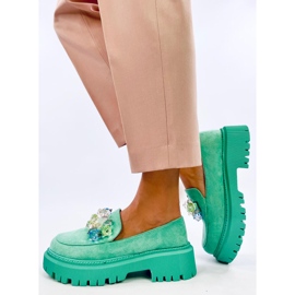 Plattform loafers med stenar från Stefani Green grön 2