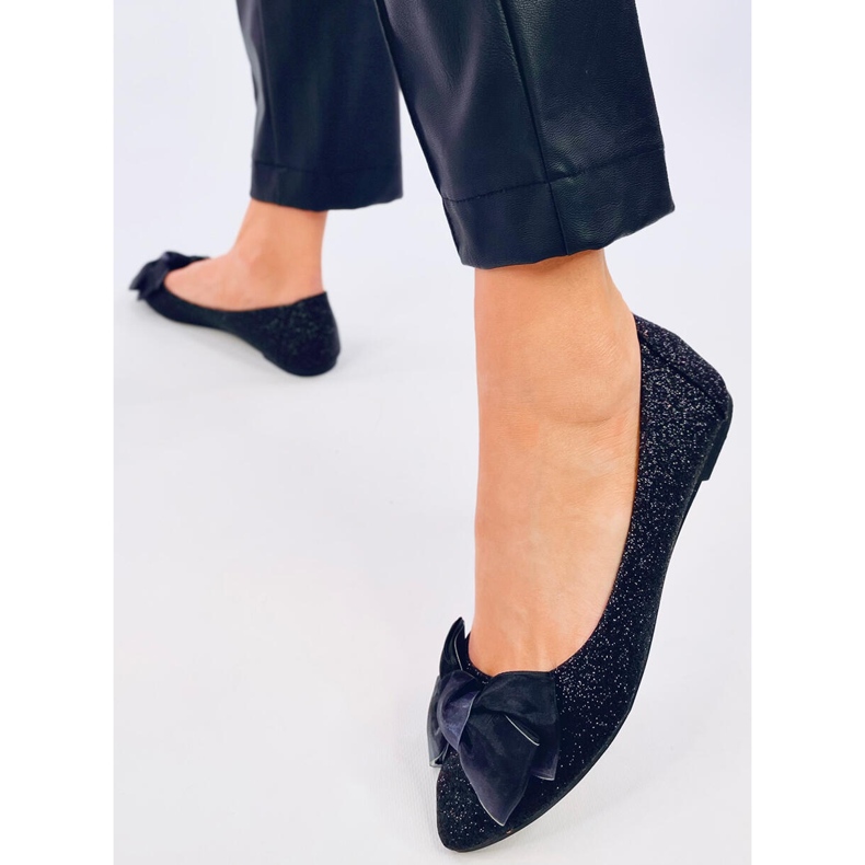 Eleganta Betzi Black glitterballerinor svart 2
