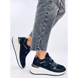 Moulton Black wedge sneakers med kardborreband svart 2