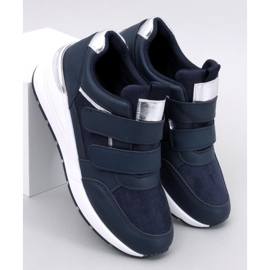 Moulton Navy wedge sneakers med kardborreband blå 1