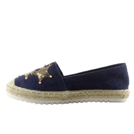 Canvas espadrillor med CV-353 Dk dubbar. Blå marinblå 1