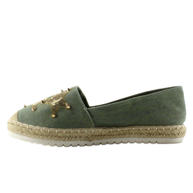 Canvas espadrillor med CV-353 Gröna dubbar 1