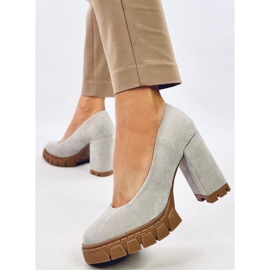 Angela Grey pumps med hög klack och plattform grå 2