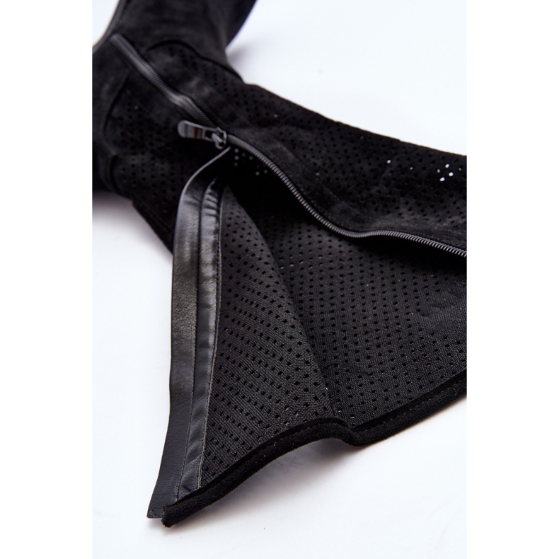 S.barski HY66-139 Openwork stövlar för kvinnor, svarta 1