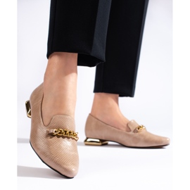 Beige spetsiga damherrar från Daszyński 1