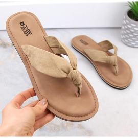 Beige flipflops för damer Big Star LL274623 1