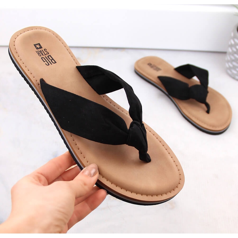 Svarta flipflops för kvinnor Big Star LL274625 1