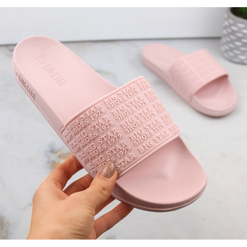 Rosa flipflops vid strandpoolen för kvinnor Big Star LL274A151 1