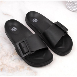 Svarta strandtofflor i skum, dam Big Star FF274A389 1