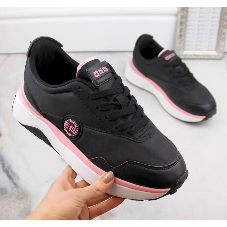 Svarta plattformssportskor för kvinnor Big Star JJ274A014 1