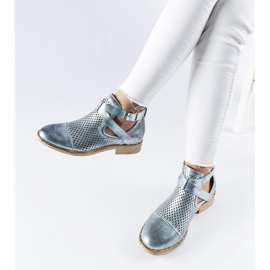 Gröna genombrutna, högskurna ankelboots från Kooter 1