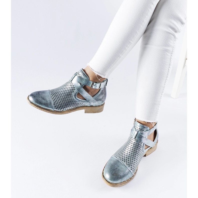 Gröna genombrutna, högskurna ankelboots från Kooter 1