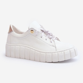 Zazoo 2919 Skinnskor för kvinnor med tjock sula, vit 1