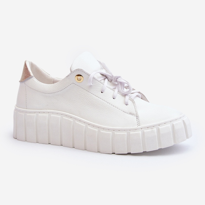 Zazoo 2919 Skinnskor för kvinnor med tjock sula, vit 1