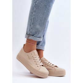 Sneakers i beige tyg för damer Staneva 2