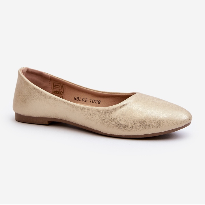 Läder Classic Ballerina Pumps Gold Stacee gyllene 1