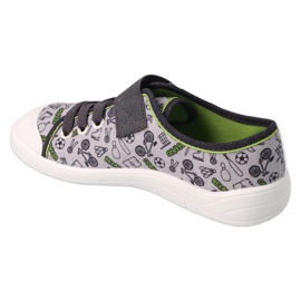 Befado barntofflor med kardborre 351Y028 grå/grön 1