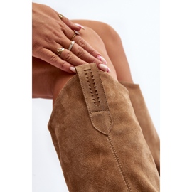 Zazoo 3427 Cowboystövlar i mocka för kvinnor, beige 2