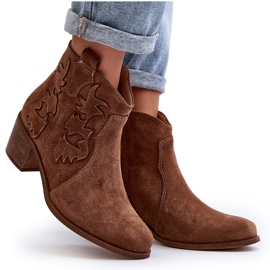 Zazoo 3426 Cowboystövlar i mocka för kvinnor, bruna 11