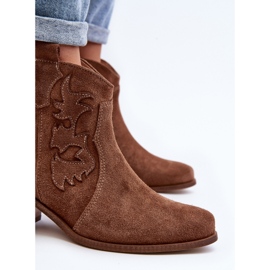 Zazoo 3426 Cowboystövlar i mocka för kvinnor, bruna 7