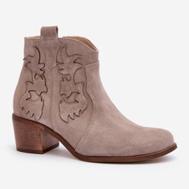Zazoo 3426 Mocka Cappucino Cowboystövlar för kvinnor beige 2