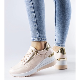 Beige sneakers dekorerade med Marietta-dragkedja 1