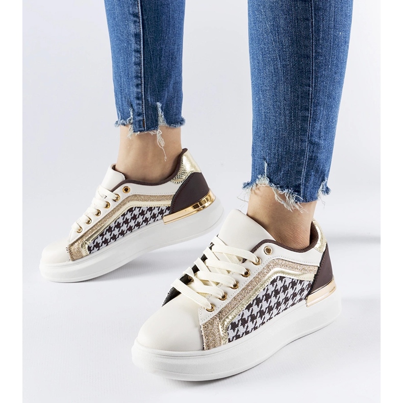 Briercliff bruna och beige glitter sneakers 1