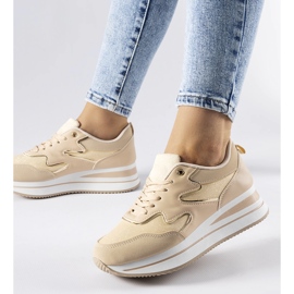 Beige Inès plattformssneakers 1