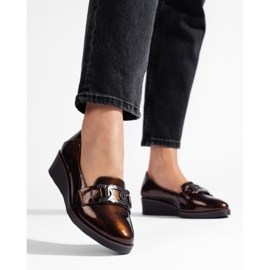 W. Potocki Potocki damlackskor med låg kil brun 1